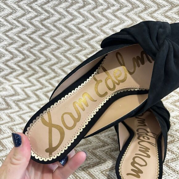 Sam Edelman Black Pointed Toe Mules - Picture 5 of 8